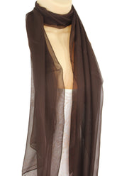 Dark Brown Dark Green Dark Blue Brown Neck Scarf Long Soft Sheer Fabric Tie Wrap Classic New Women Fashion - alwaystyle4you - 8